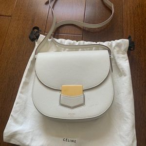 Celine trotteur small ivory white color